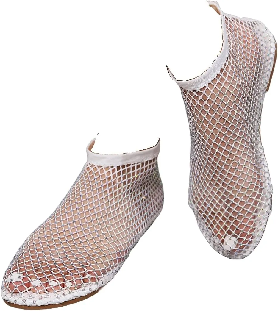 Ultra Comfortable Shiny Gem Mesh Flats