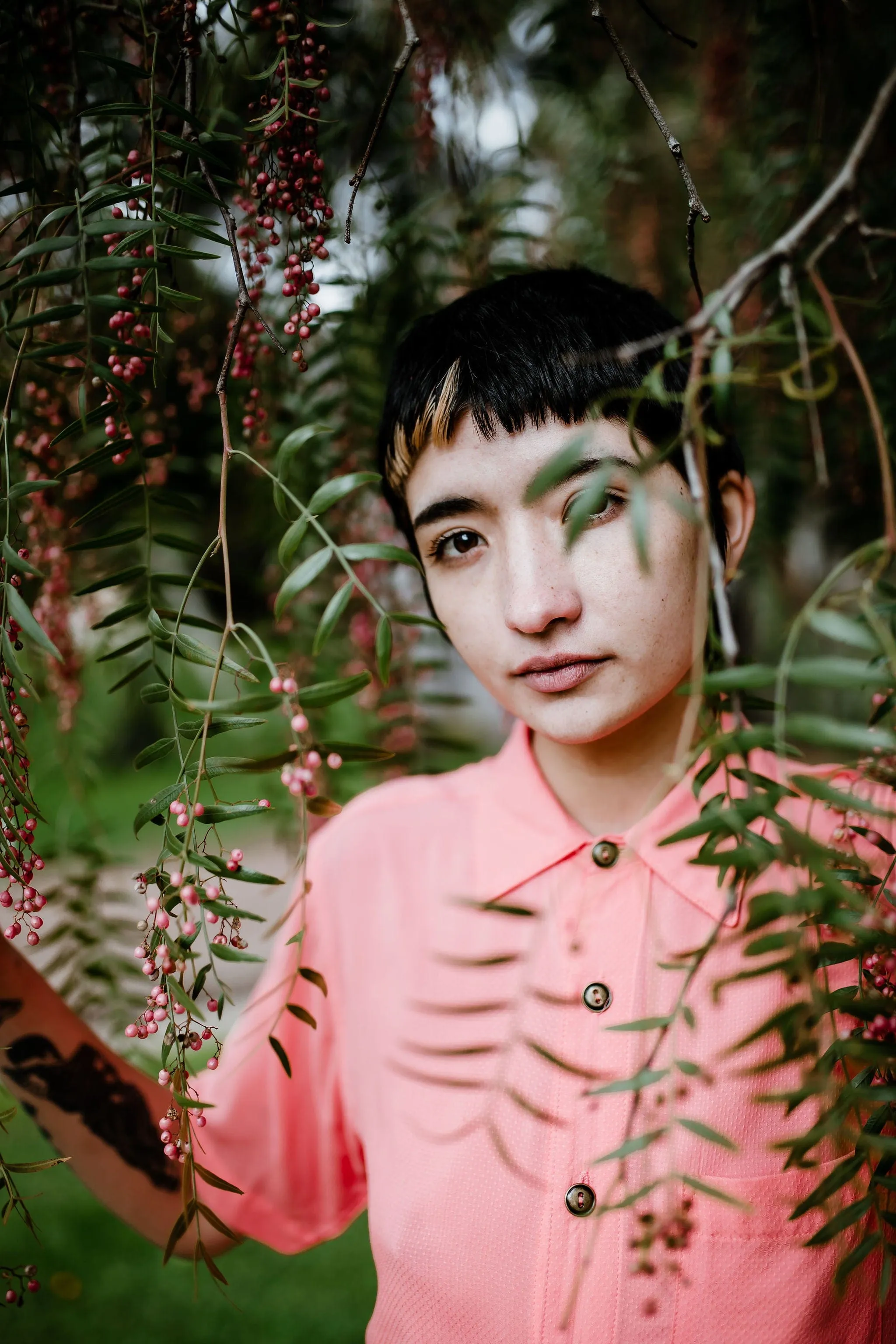 Unisex Button Up in Watermelon Rosé