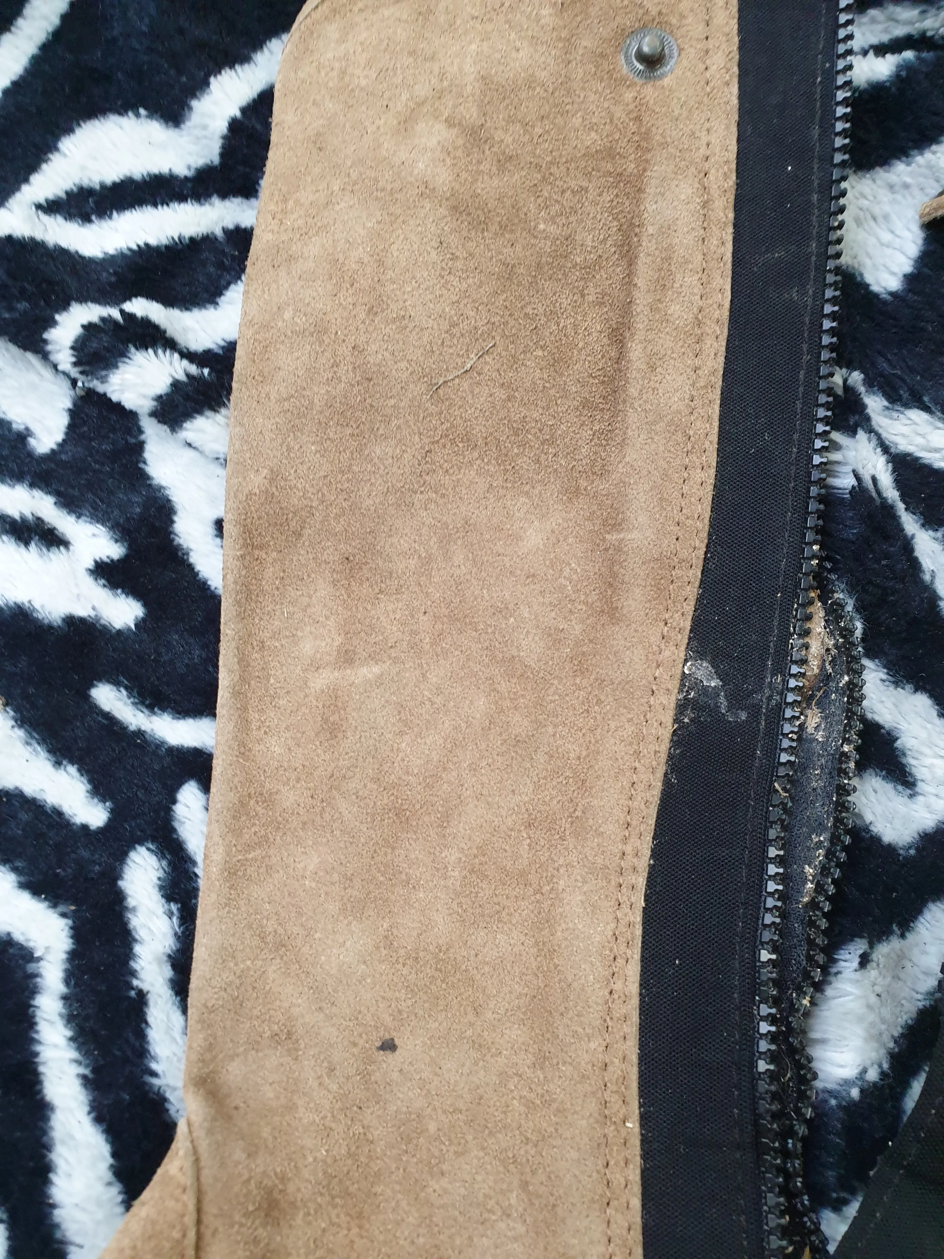 Used brown suede small adults chaps
