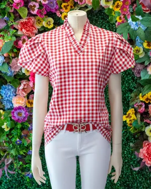 V Ruffle Tulip Sleeve