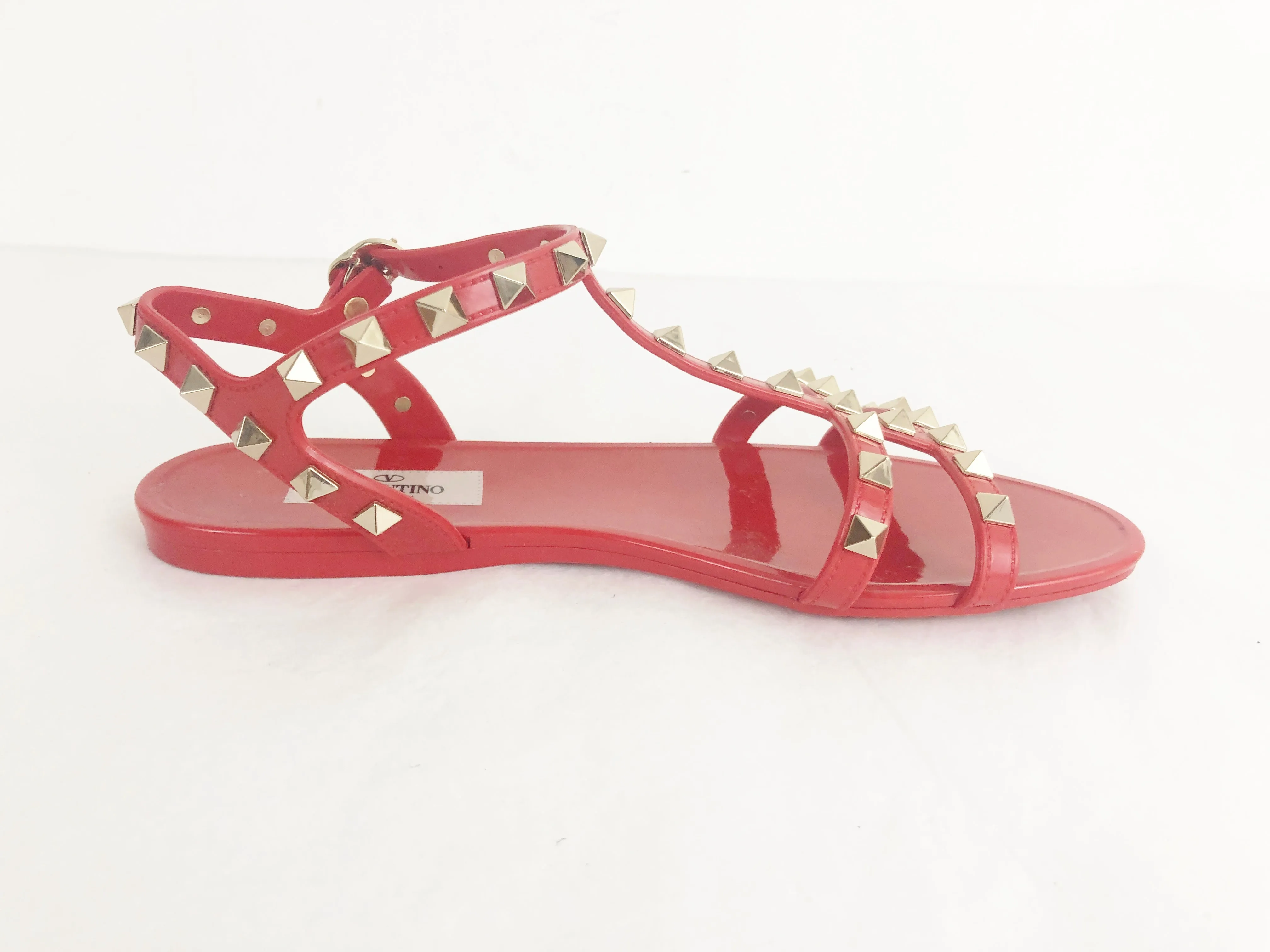 Valentino Rockstud Rubber Sandal Size 7