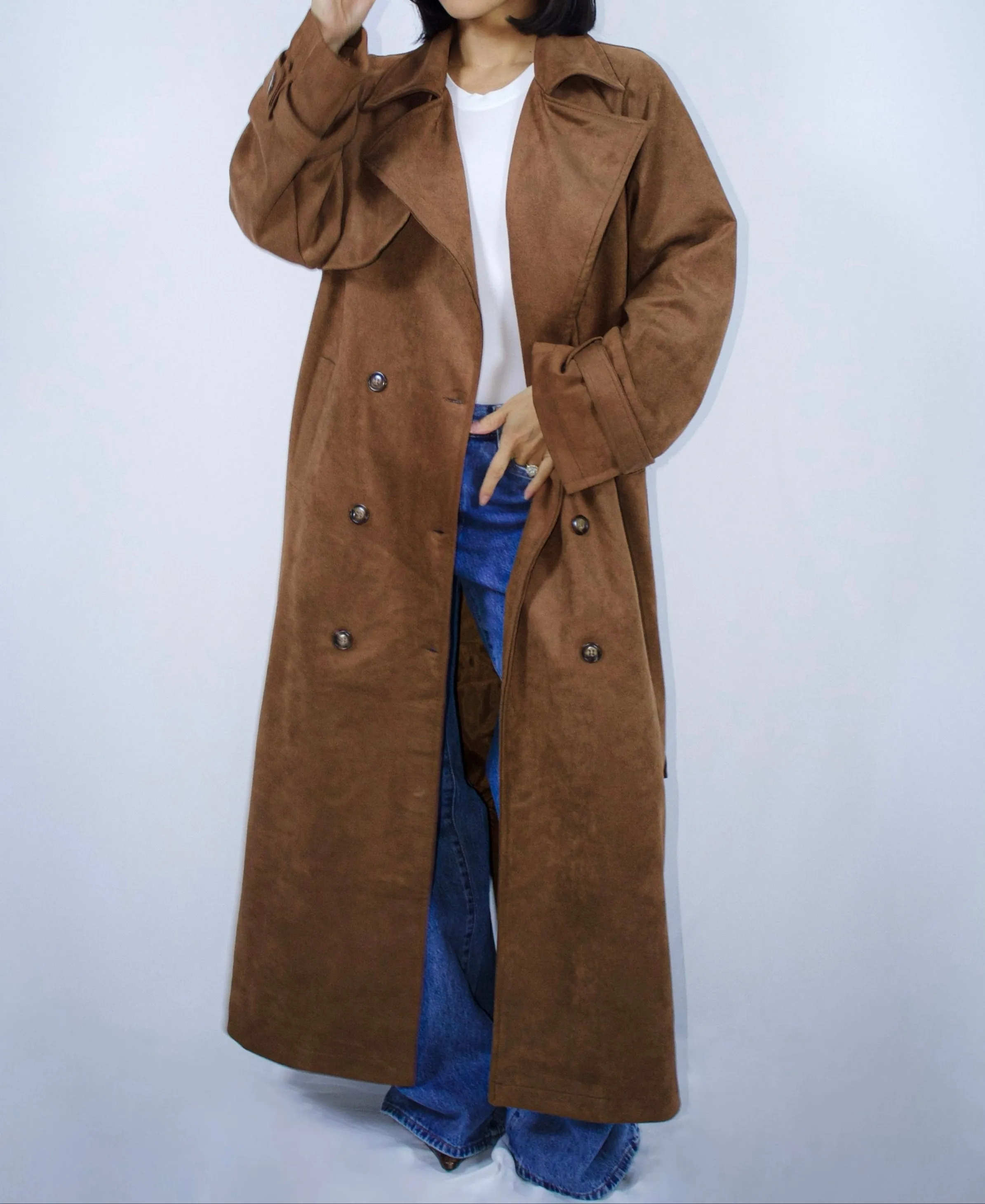 Vivienne Faux Suede Trench coat