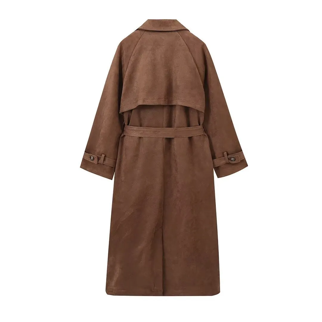 Vivienne Faux Suede Trench coat