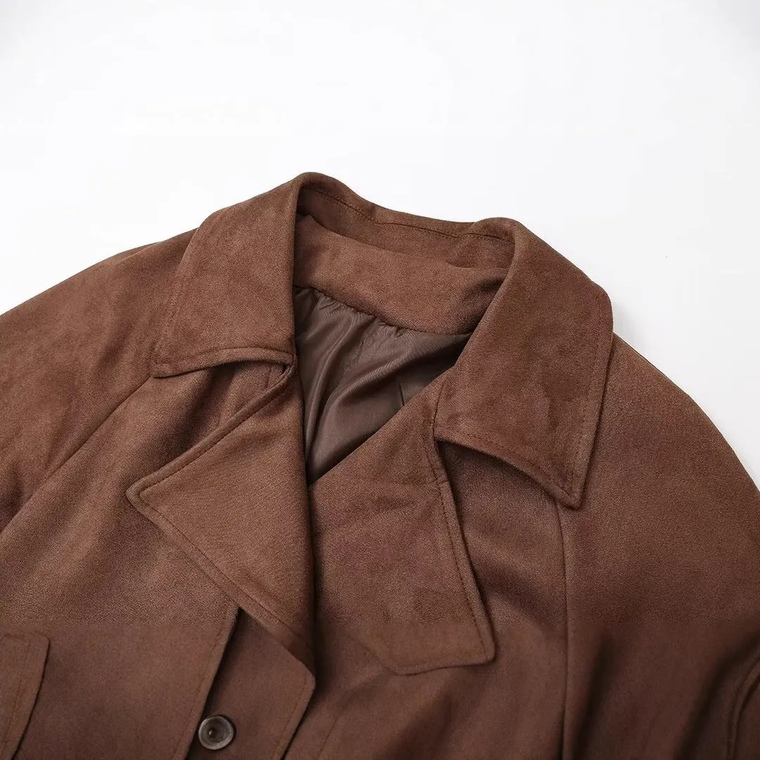 Vivienne Faux Suede Trench coat