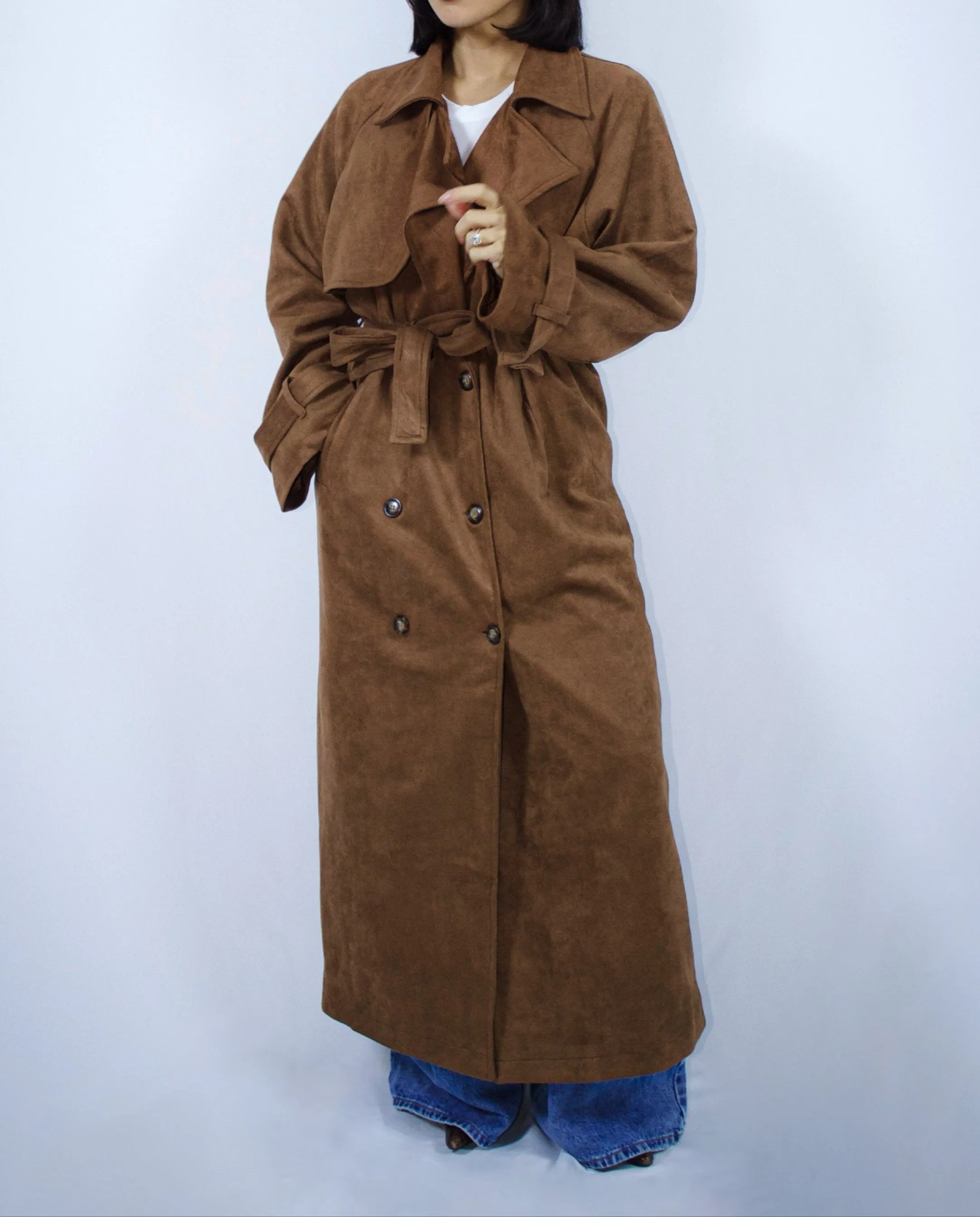 Vivienne Faux Suede Trench coat
