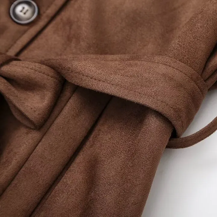Vivienne Faux Suede Trench coat