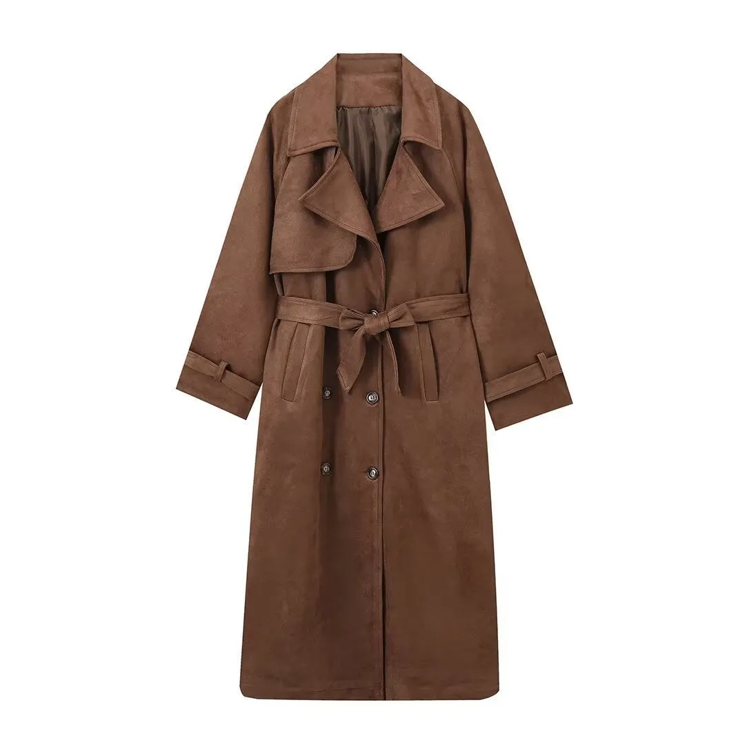 Vivienne Faux Suede Trench coat