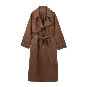 Vivienne Faux Suede Trench coat