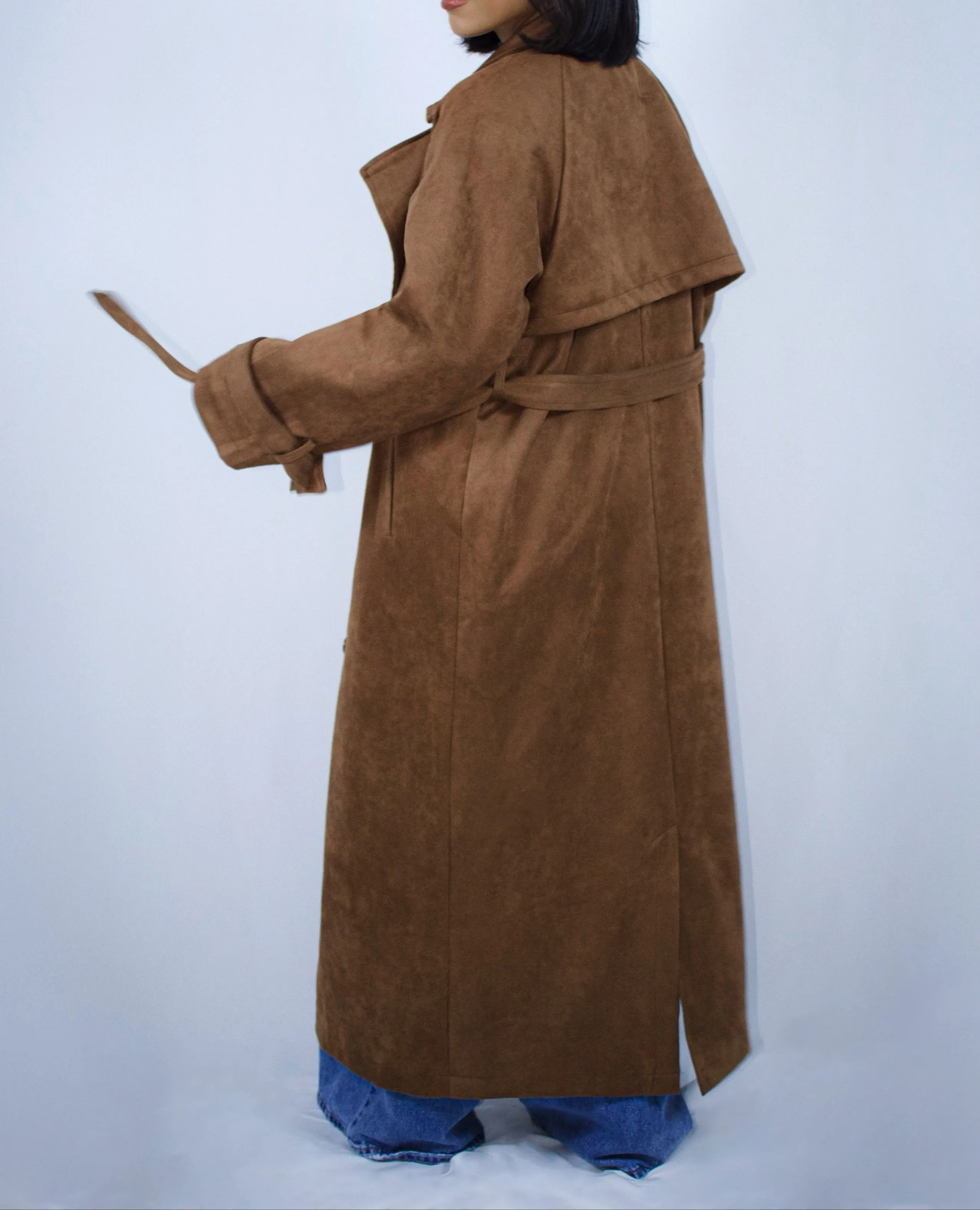 Vivienne Faux Suede Trench coat