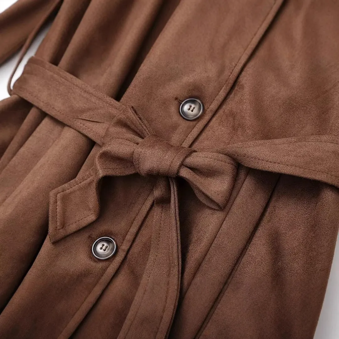 Vivienne Faux Suede Trench coat
