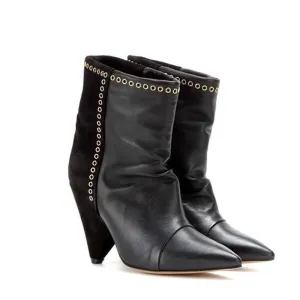 Women Spike High Heel Pointed Toe Ankle Boots