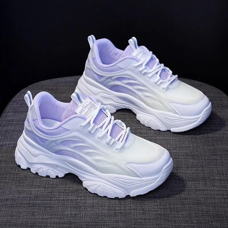 Women's Classic Ombre Style Lace Up Sneakers for Women | Ideal for All Seasons
