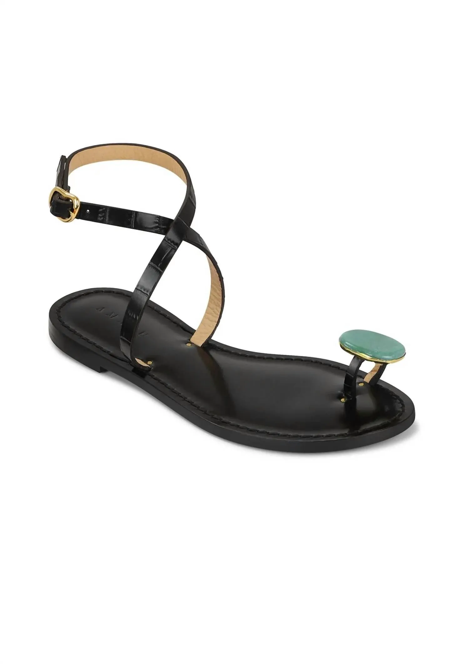 Women's Kibera Embellished Leather Sandals In Black Croc