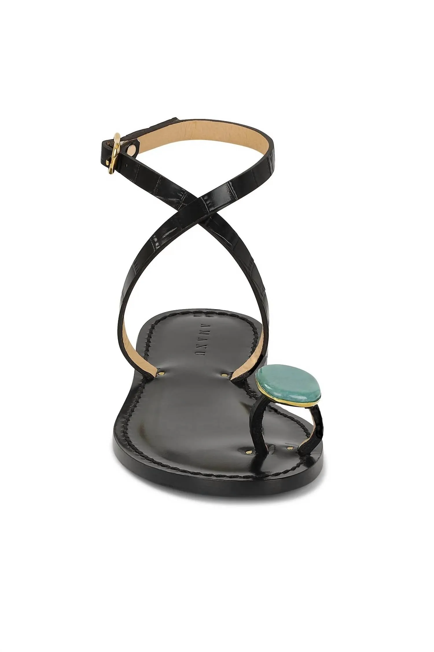 Women's Kibera Embellished Leather Sandals In Black Croc