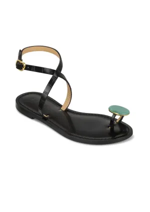 Women's Kibera Embellished Leather Sandals In Black Croc