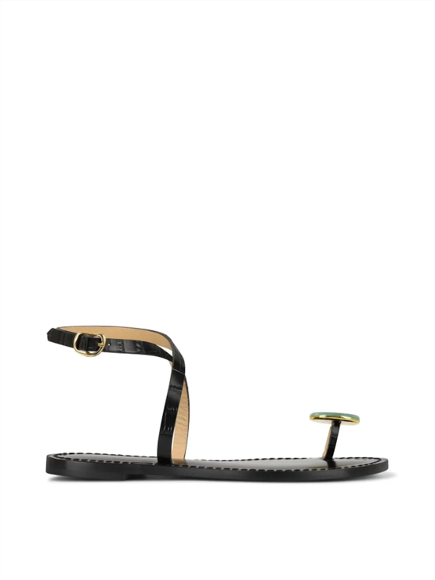 Women's Kibera Embellished Leather Sandals In Black Croc