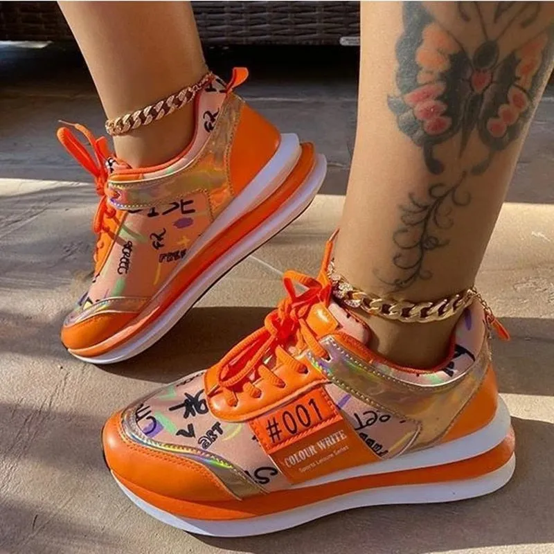 Women’s Lightweight Lace Up Trainers Sneakers with Prints | Perfect for Everyday Wear