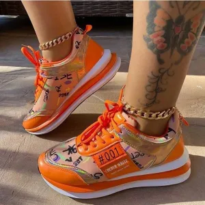Women’s Lightweight Lace Up Trainers Sneakers with Prints | Perfect for Everyday Wear