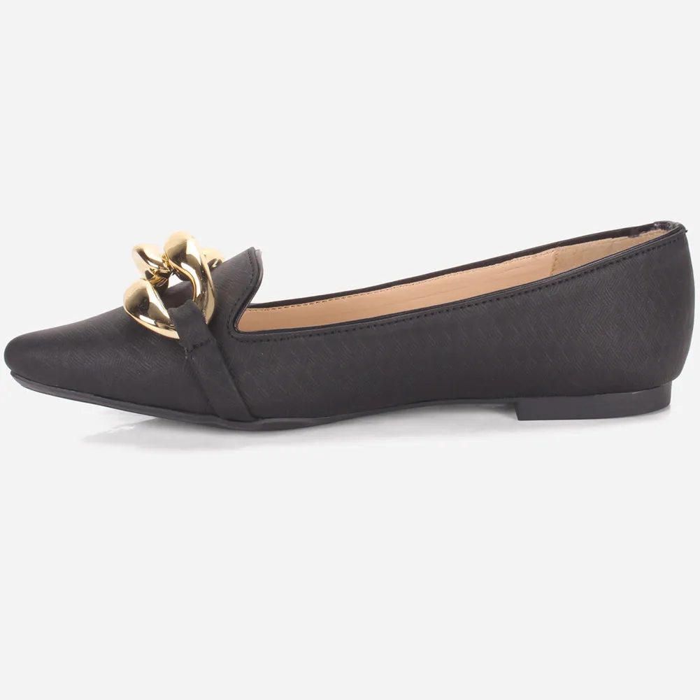 Women's "BATTY" Pointed Toe Decorated Flat Pumps