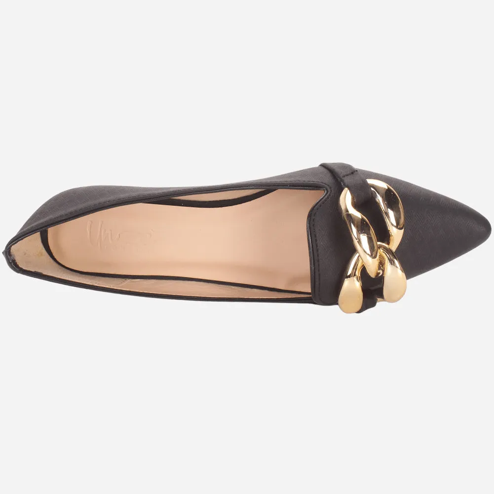 Women's "BATTY" Pointed Toe Decorated Flat Pumps