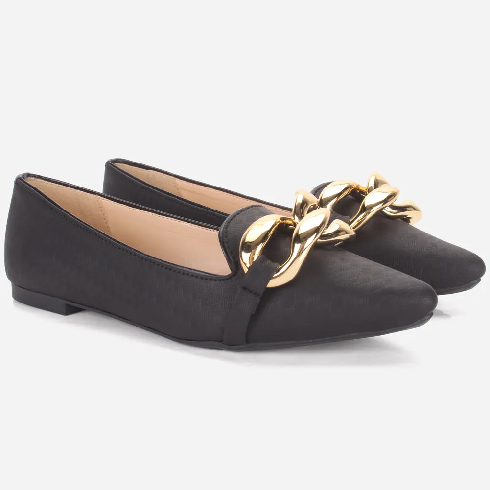 Women's "BATTY" Pointed Toe Decorated Flat Pumps