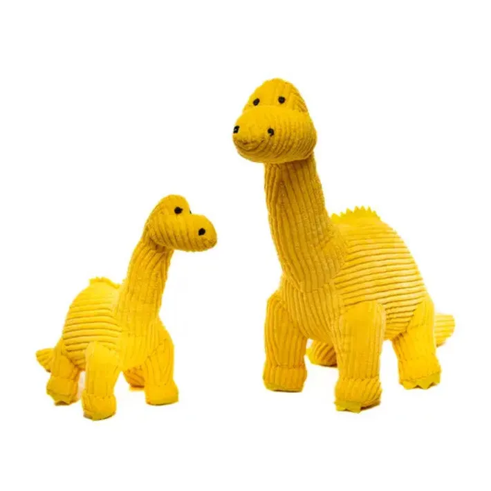 Yellow Corduroy Diplodocus Dinosaur Plush Toy